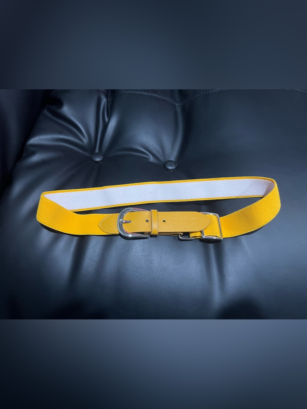 DSG Yellow Webbing Belt with Silver Buckle